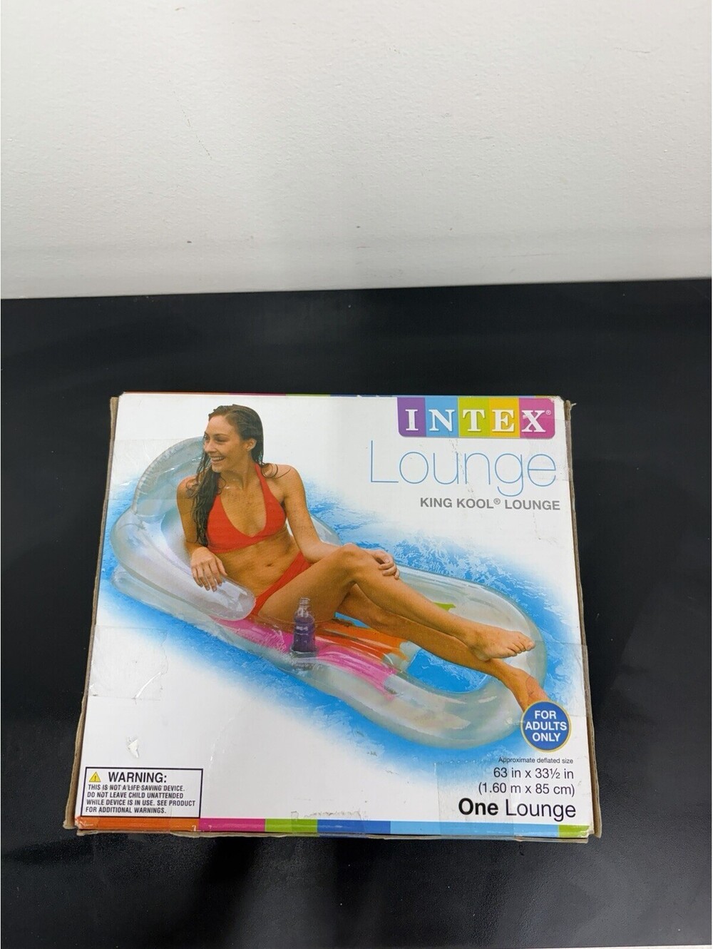 Intex King Kool Lounge Inflatable Swimming Float For Adults 63in x 33.5in NEW